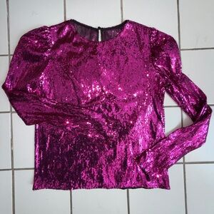 Philosophy di Alberta Ferretti Fuchsia Sequin Blouse
